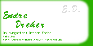 endre dreher business card